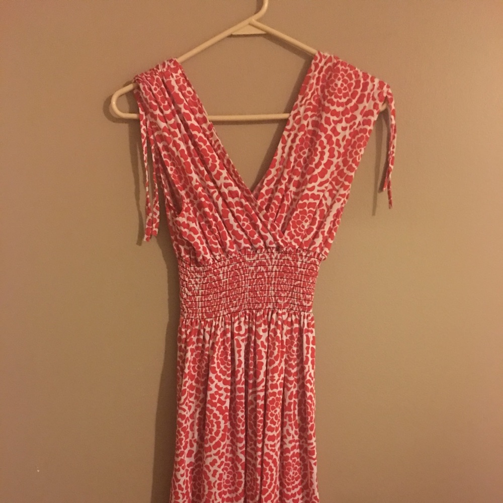 Joy and Anna XL reddish pink and white dress.